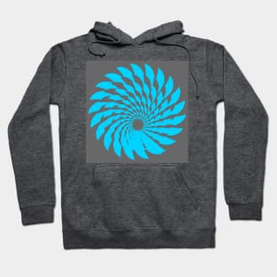 Blue pattern on grey background. Hoodie